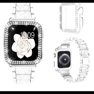 Women protective watch case bling diamond metals
